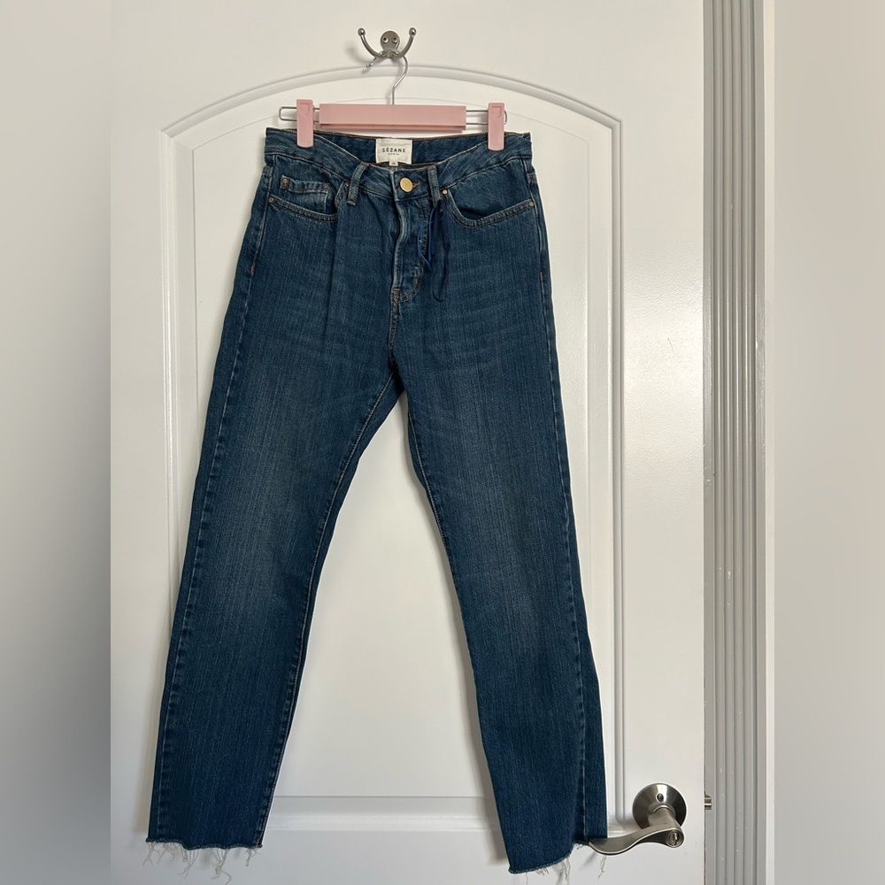 Sezane Women's Straight Leg Jeans - Dark Blue